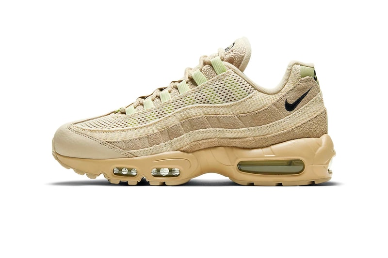 Nike Teases its Air Max 95 PRM Grain Releasing in Early 2021 footwear sneakers swoosh cream sand mint releases