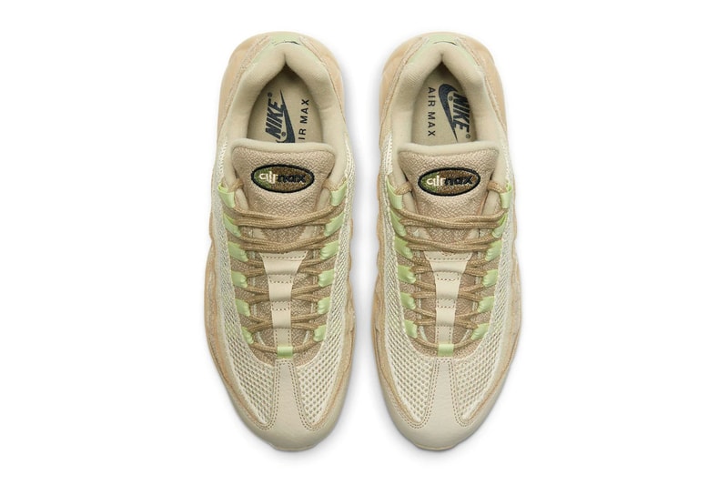 Nike Teases its Air Max 95 PRM Grain Releasing in Early 2021 footwear sneakers swoosh cream sand mint releases