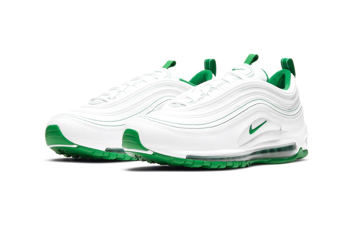 green white nike shoes