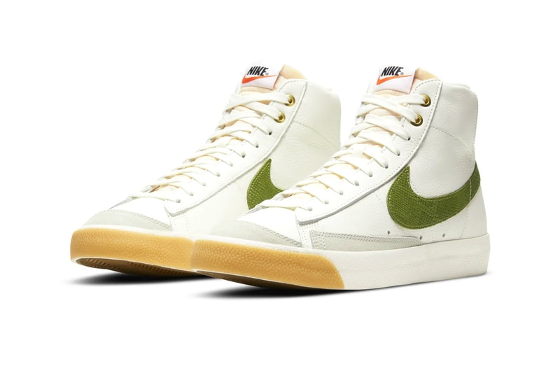 Nike Blazer Mid 77 Vintage Asparagus Snakeskin DC1706 100 menswear streetwear shoes sneakers kicks trainers runners fw20 fall winter 2020 collection