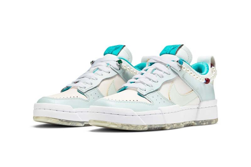 nike sportswear dunk low disrupt forbidden city pearls blue white jade red DC3282 013 official release date info photos price store list buying guide