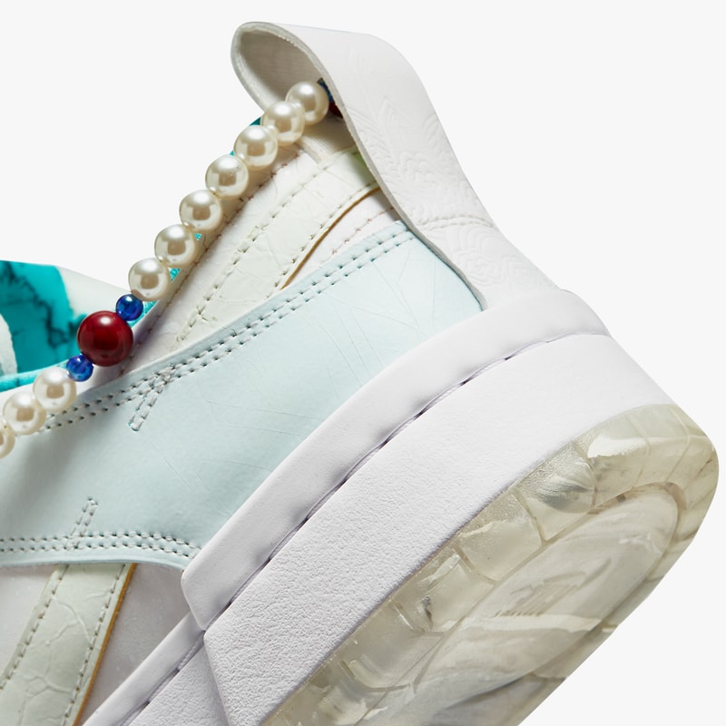 nike sportswear dunk low disrupt forbidden city pearls blue white jade red DC3282 013 official release date info photos price store list buying guide