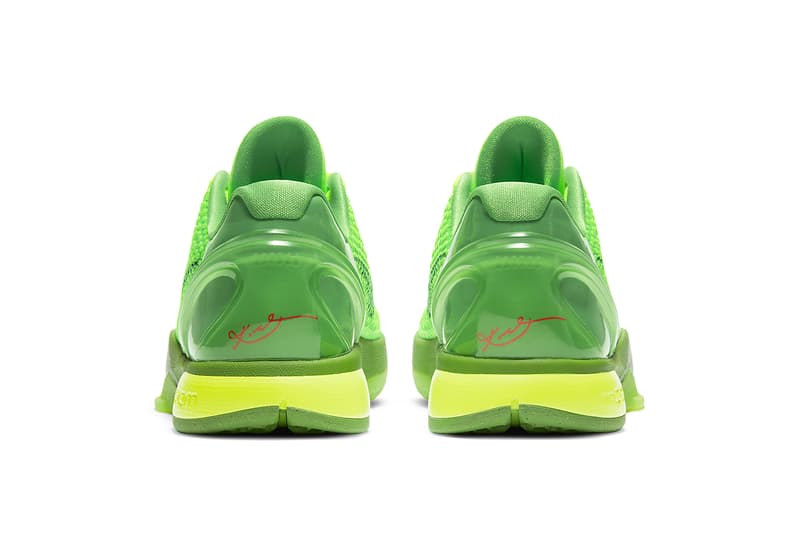 nike kobe 6 protro grinch CW2190 300 release date info kobe bryant christmas eve black mamba 2009 basketball shoes photos pricing buying guide