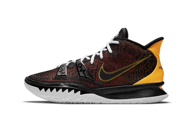 nike kyrie 7 raygun CQ9327 003 black university gold team orange release info pricing store list photos buying guide