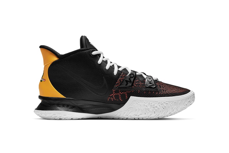 nike kyrie 7 raygun CQ9327 003 black university gold team orange release info pricing store list photos buying guide