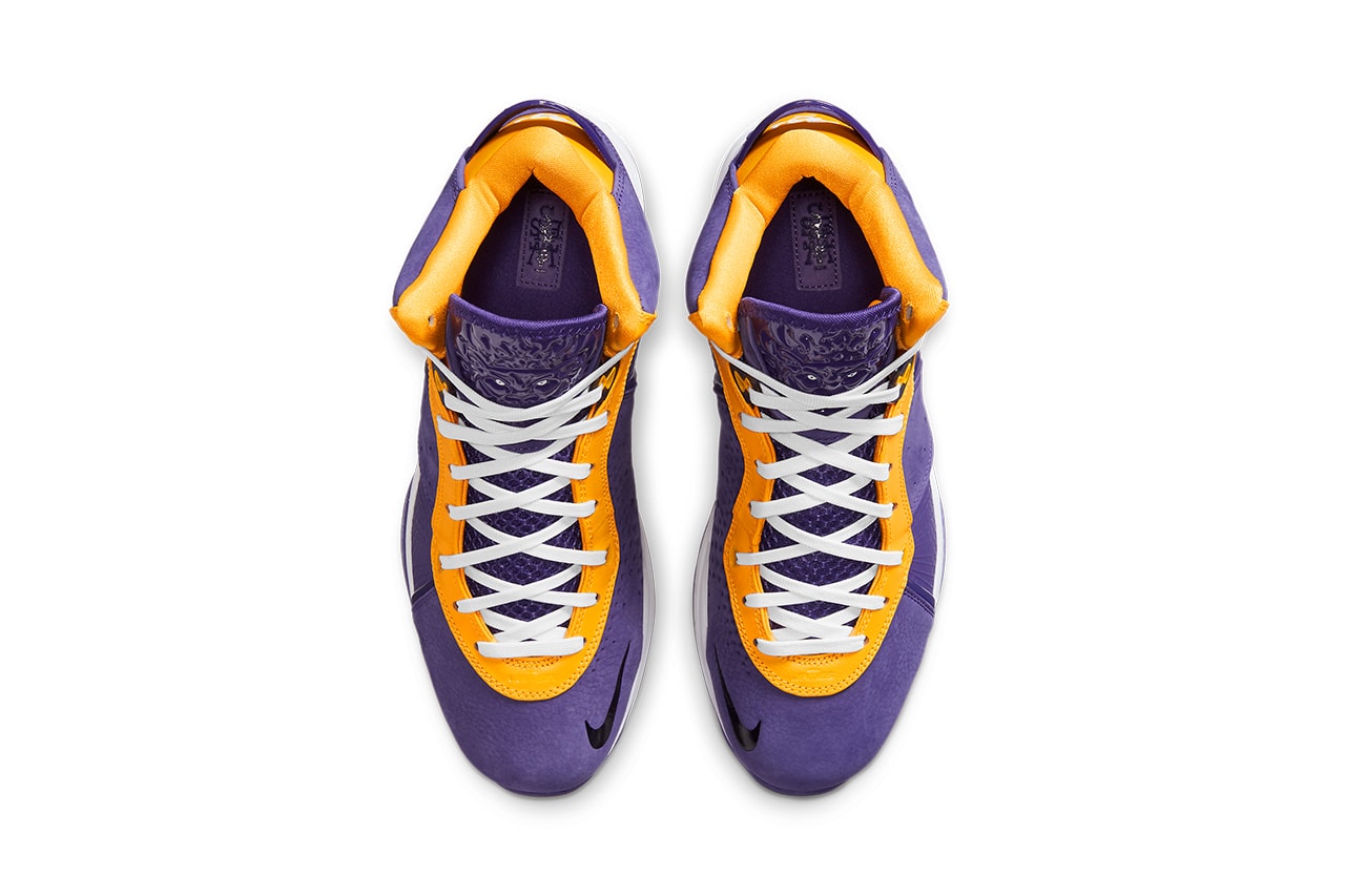 nike lebron 8 lakers DC8380 500 court purple university gold white release date info photos buying guide
