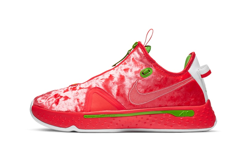 nike pg 4 christmas CD5079 602 release info crimson green apple white paul george nike basketball photos buying guide store list