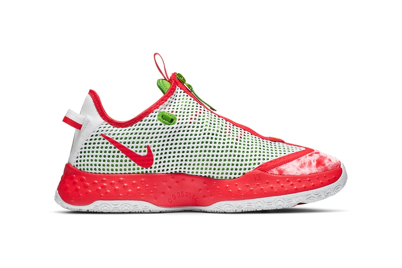 nike pg 4 christmas CD5079 602 release info crimson green apple white paul george nike basketball photos buying guide store list