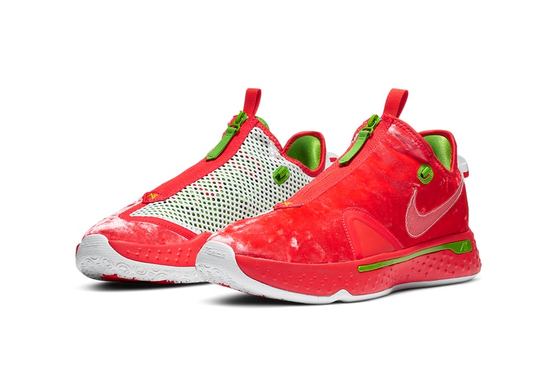 nike pg 4 christmas CD5079 602 release info crimson green apple white paul george nike basketball photos buying guide store list
