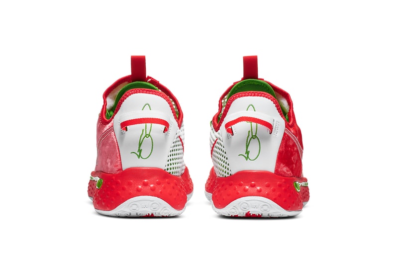 nike pg 4 christmas CD5079 602 release info crimson green apple white paul george nike basketball photos buying guide store list