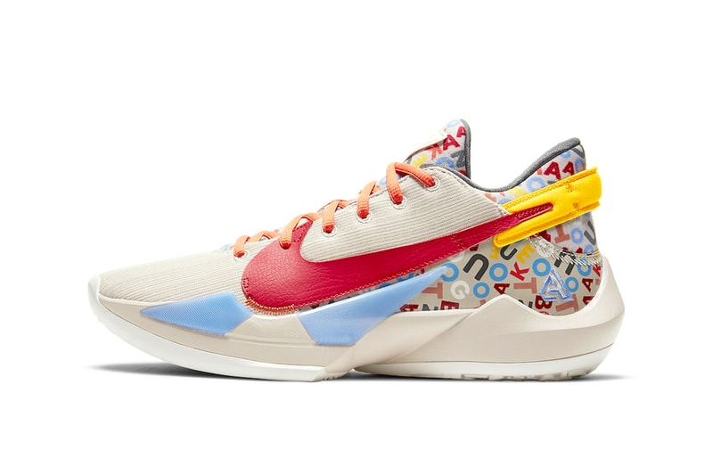 Nike Zoom Freak 2 MVP Giannis Antetokounmpo Alphabet Sneakers Milwaukee Bucks NBA Basketball CW3162-001