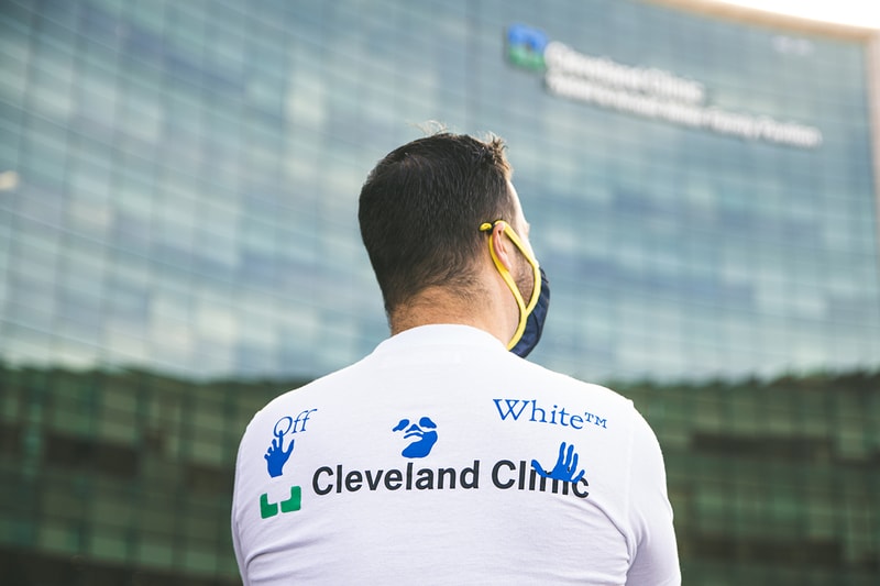 Off-White™ Suay Masks, Shirts for Cleveland Clinic face healthcare heroes donation charity covid 19 pandemic 