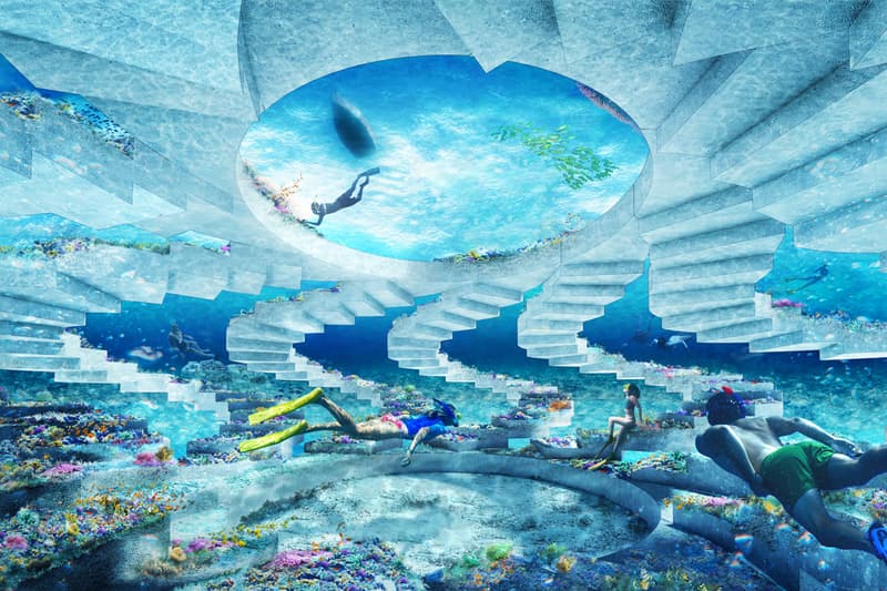oma shohei shigematsu reefline underwater sculpture park architecture design