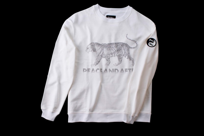 PEACE AND AFTER ASCII Capsule Release Info Crewneck Sweater Black White Logo 