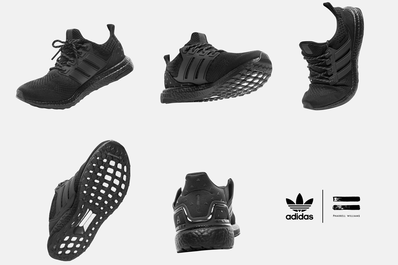 Adidas Originals x Pharrell Williams Hu Sneakers in Black