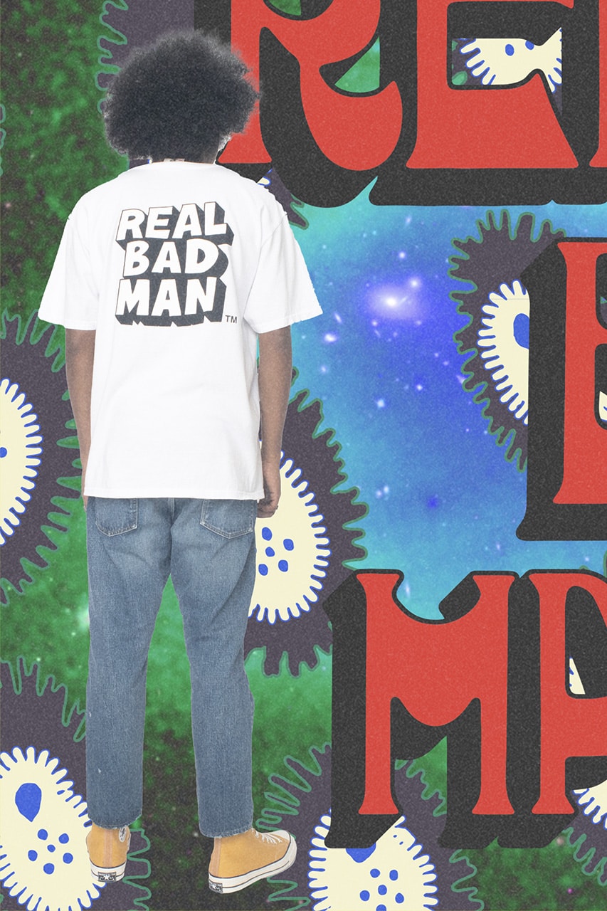Real Bad Man Drop one Season Six menswear streetwear t shirts graphics prints illustrations music label rug tyvek tote tees fw20 collection 