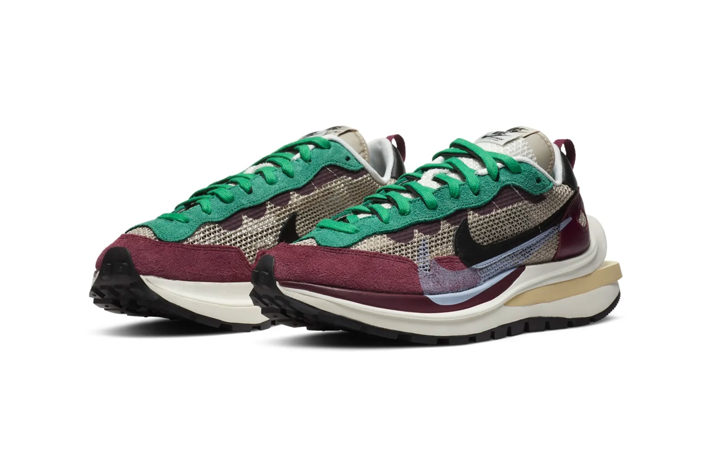 sacai Nike Vaporwaffle String Black Villain Red Official Look Release Info DD3035-200 Buy Price Chitose Abe