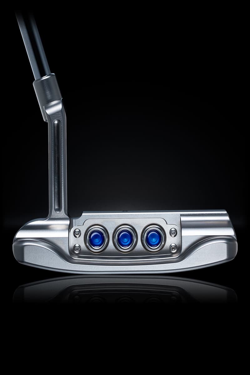 Scotty Cameron Super Rat I is accented in blue and lime with a GSS inlay