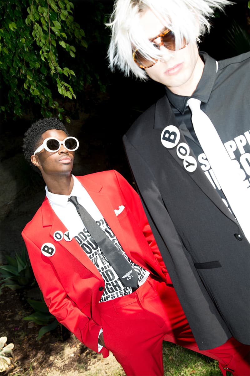 Shane Gonzales BOY London FW20 Collection Lookbook Release Info Blazer denim bomber tie scarf