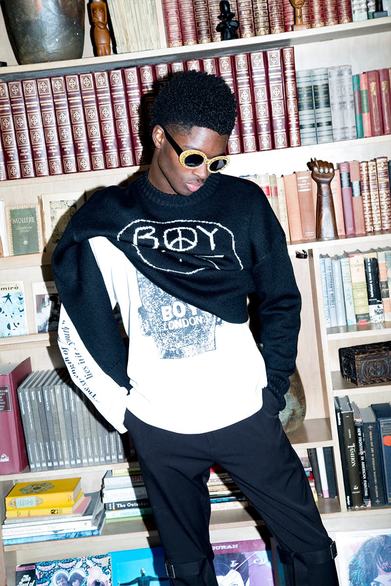 Shane Gonzales BOY London FW20 Collection Lookbook Release Info Blazer denim bomber tie scarf