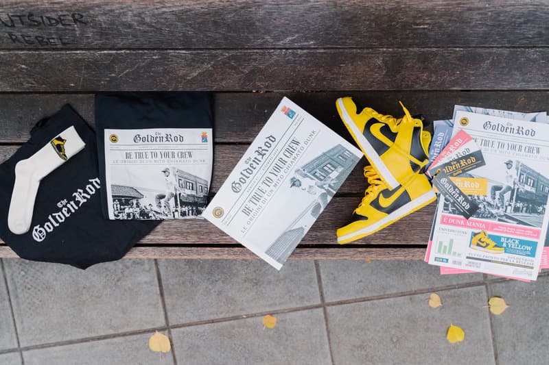 Sneakers76 and Ginnika Release Capsule Celebrating the Nike Dunk High "Varsity Maize" cz8149-002 sneakers wutang Wu Tang Iowa Hawkeyes