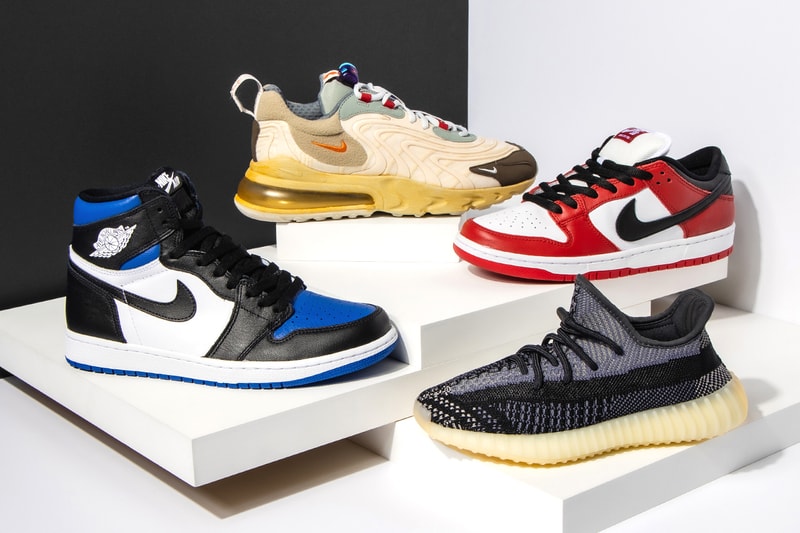 Adidas Yeezy Boost 350 V2 “Yecheil”, Air Jordan 11 Retro “Bred 2019”, Adidas Yeezy Boost 350 V2 “Black - Static”, Air Jordan 1 Mid GS “Chicago Black Toe”, Air Jordan 12 Retro “University Gold”, Air Jordan 3 Retro “UNC”, Adidas Yeezy Boost 350 V2 “Zebra - 2018/2019 Release”, Air Jordan 6 Retro “DMP 2020”, Yeezy Boost 700 “Inertia”, Air Jordan 1 Retro High “Off-White - UNC”, 