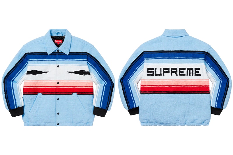 Supreme Fall Winter 2020 Week 15 Release Drop List Pricing Price Buy December 3 Cross Box Logo Hooded Sweatshirt RefrigiWear Beanie New Era Pills Skateboard Small Box Facemask Zip Up Hooded Tee Reactive Print Camp Cap Deep Pile Earflap Logo Stripe Jacquard Regular Jean Tlaxcala Blanket Jacket Anti Insulated Iron-Tuff Vest Shirt Plaid Zip Up L/S Polo