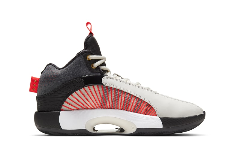 titan air jordan 35 DD4701 001 collaboration white black red gold release info date pricing photos buying guide
