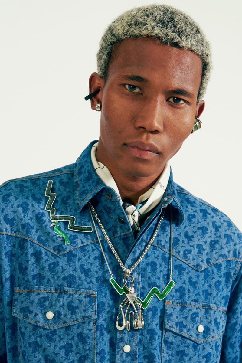 TOGA VIRILIS Spring/Summer 2021 "Cities of the Interior" Collection Lookbook Yasuko Furuta Menswear Shoes Sandals Boots Cowboy USA Western Influence Shirts Tailoring Frills Embellishments