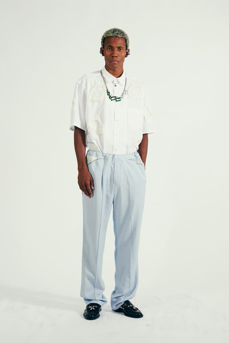 TOGA VIRILIS Spring/Summer 2021 "Cities of the Interior" Collection Lookbook Yasuko Furuta Menswear Shoes Sandals Boots Cowboy USA Western Influence Shirts Tailoring Frills Embellishments