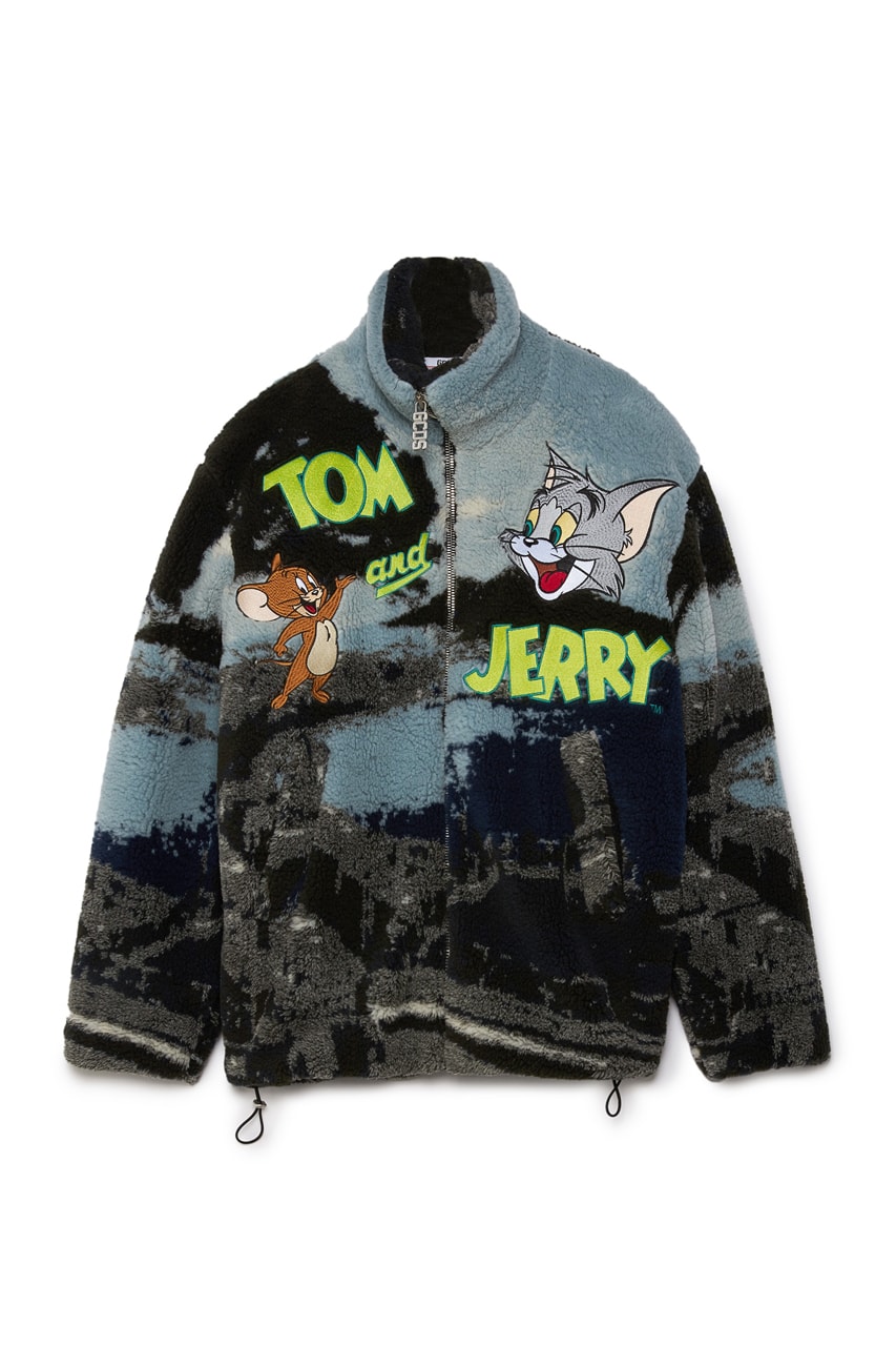 'Tom & Jerry' x GCDS Capsule Collection Cat Mouse Characters Children Cartoon Napoli Pile Jacket Borg Fleece Wool Sweater Gray Camel FW20 Fall Winter 2020