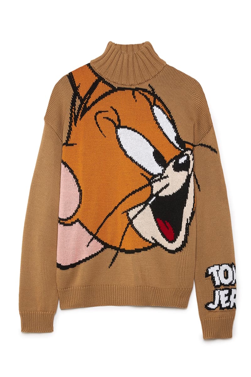 'Tom & Jerry' x GCDS Capsule Collection Cat Mouse Characters Children Cartoon Napoli Pile Jacket Borg Fleece Wool Sweater Gray Camel FW20 Fall Winter 2020