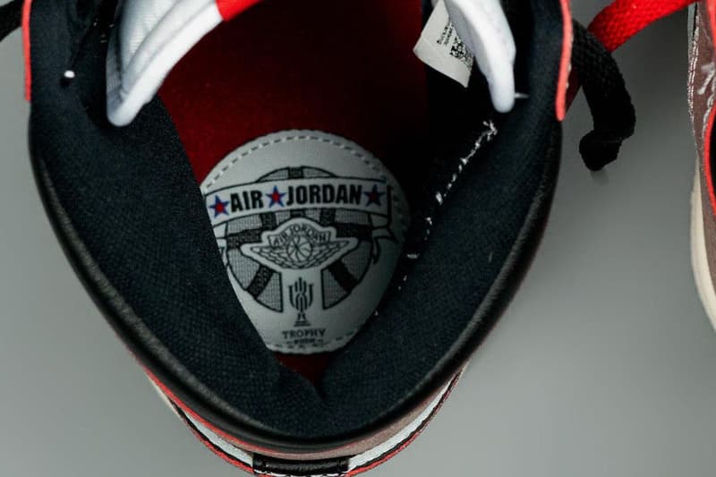 trophy room air jordan brand 1 chicago white red black 1985 collaboration all star game michael jordan official release date info photos price store list buying guide