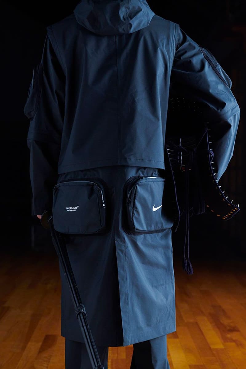 UNDERCOVER Nike Kendo Holiday Drop black parka nuz4301 vest jacket pants two in one modular garments winter 2020 collection capsule menswear streetwear