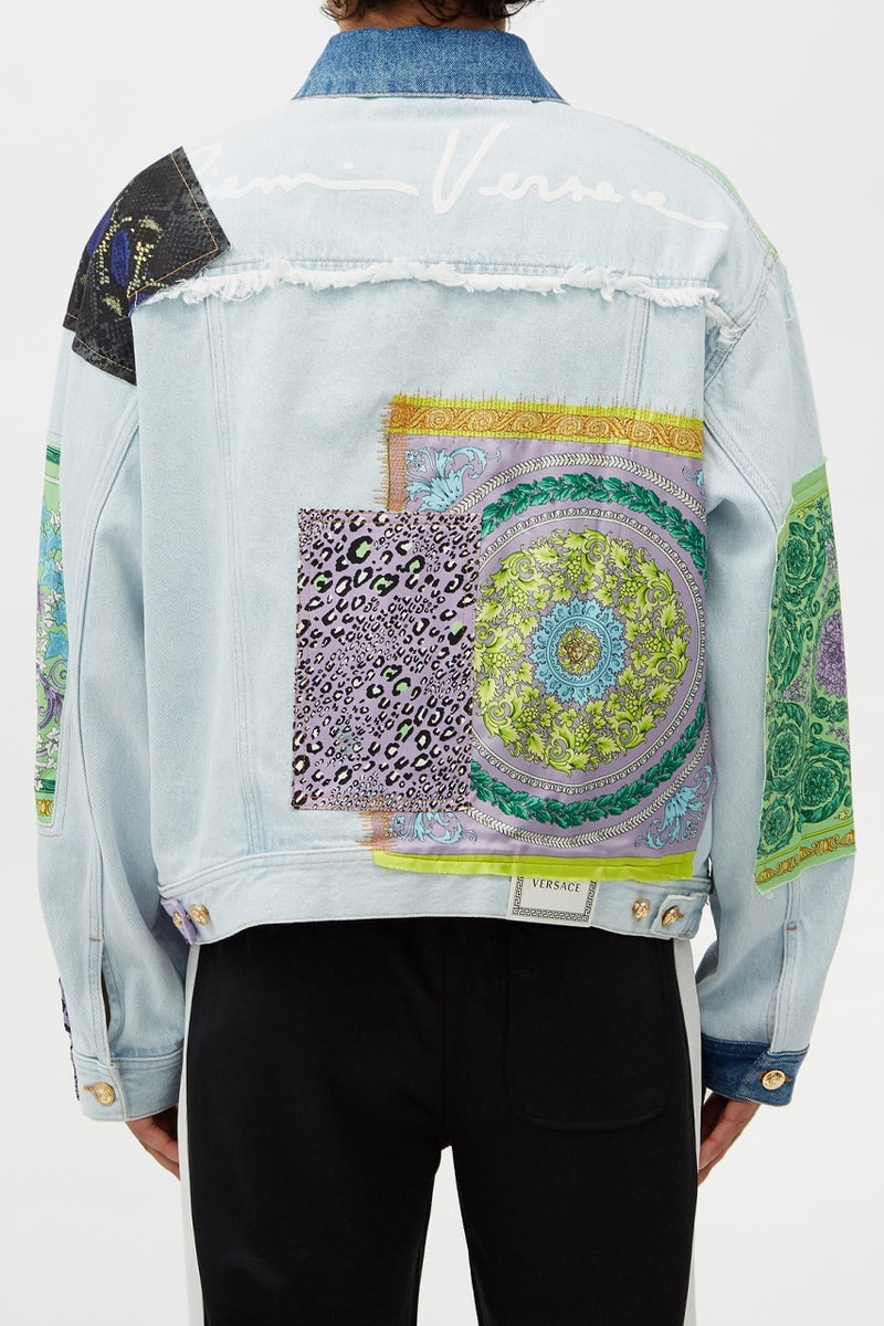 versace light blue denim jacket release information medusa matches fashion luxury