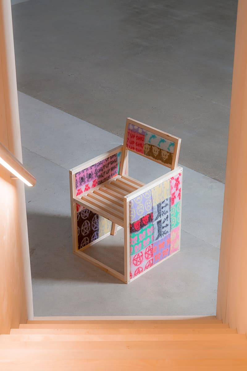 19 chairs tom will butterworth wooden chairs lockdown project charity release details auction exhibition Harry Grundy Max Siedentopf Benjamin Edgar James Shaw Antony Williams Wilfrid Wood Isabel + Helen Morag Myerscough Brandon Carlton Sabine Marcelis Jean Jullien Helmut Smits Ashley Williams Henry Gorse Joe Lycett Emma Brewin Nicole McLaughlin Tom Dixon Es Devlin