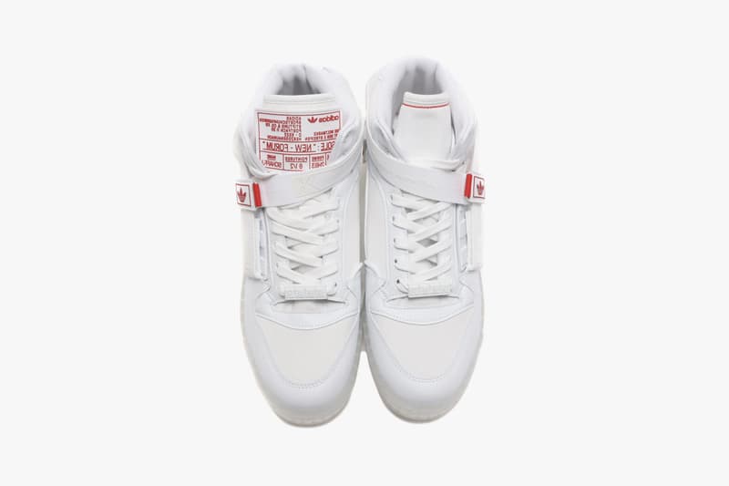 adidas Originals Forum Communicator Mid Sneaker Release Information Chinese New Year CNY China Footwear White Red Core Black atmos Tokyo Tags Straps Utilitarian Design Adi Three Stripes Trefoil OG Classic Basketball Sneaker Shoe Trainer Footwear