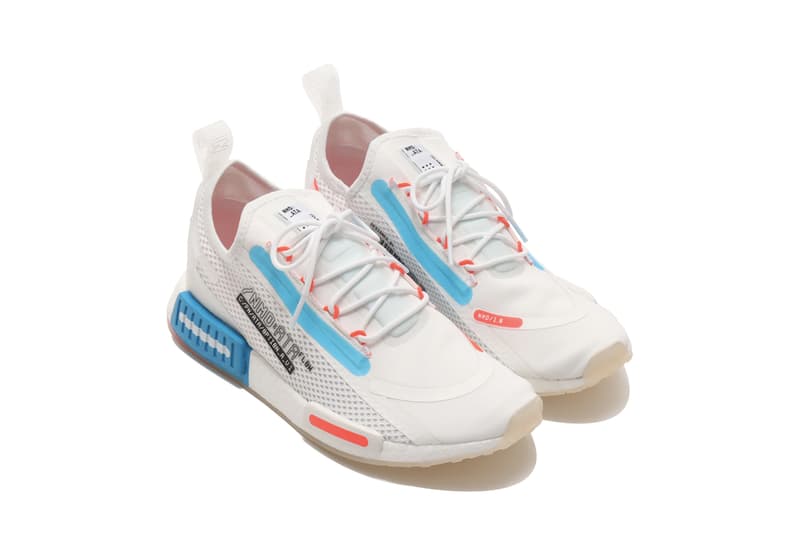 adidas Originals NMD R1 Spectoo fz3629 "Footwear White/Solar Red/Shock Blue" New Sneaker SS21 Release Information Drop Date Closer First Look Technical Data Inspired Spring Summer 2021 Three Stripes BOOST midsole HYPE