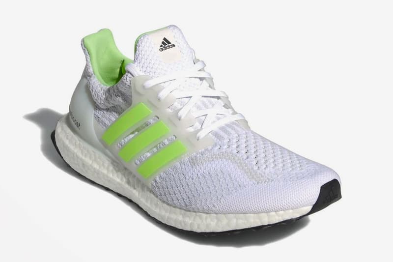 adidas running ultraboost 5 0 dna glow in the dark cloud white signal green dash grey G58753 official release date info photos price store list buying guide