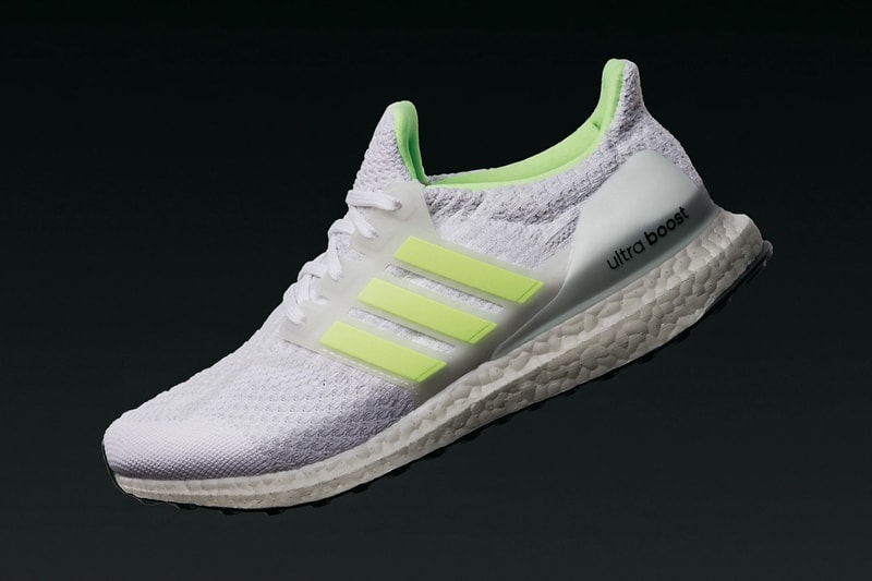 adidas running ultraboost 5 0 dna glow in the dark cloud white signal green dash grey G58753 official release date info photos price store list buying guide