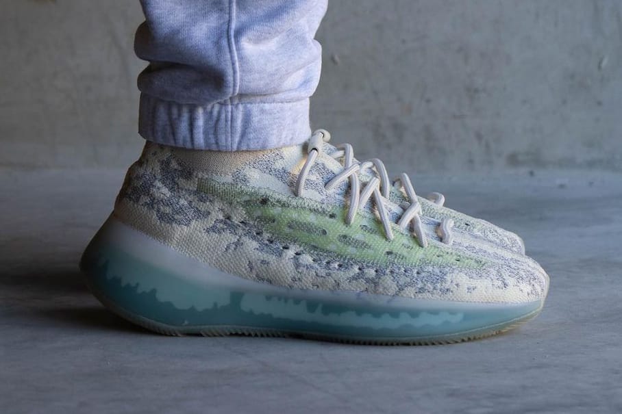 blue and green yeezys