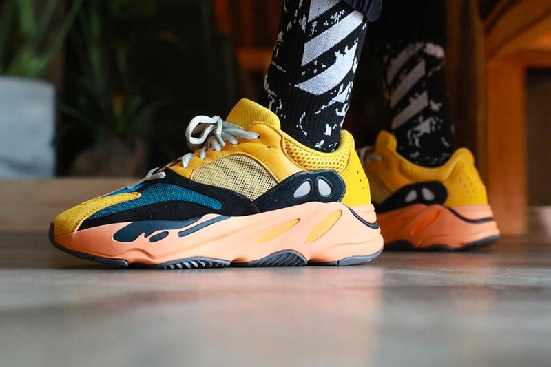 adidas YEEZY BOOST 700 Sun On Foot Closer Look Release Info Price Buy Yellow Orange Kanye West