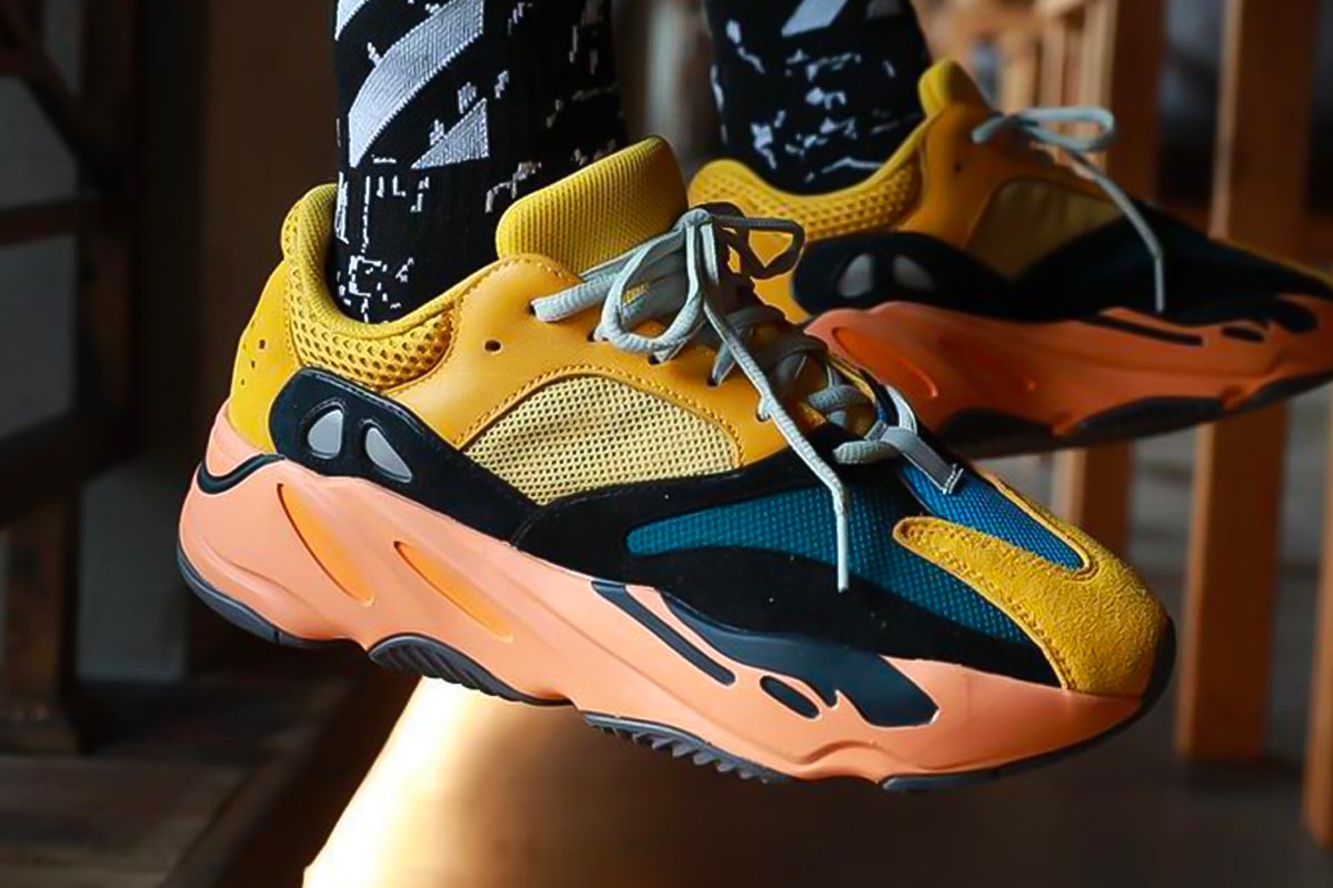 adidas YEEZY BOOST 700 Sun On Foot Closer Look Release Info Price Buy Yellow Orange Kanye West