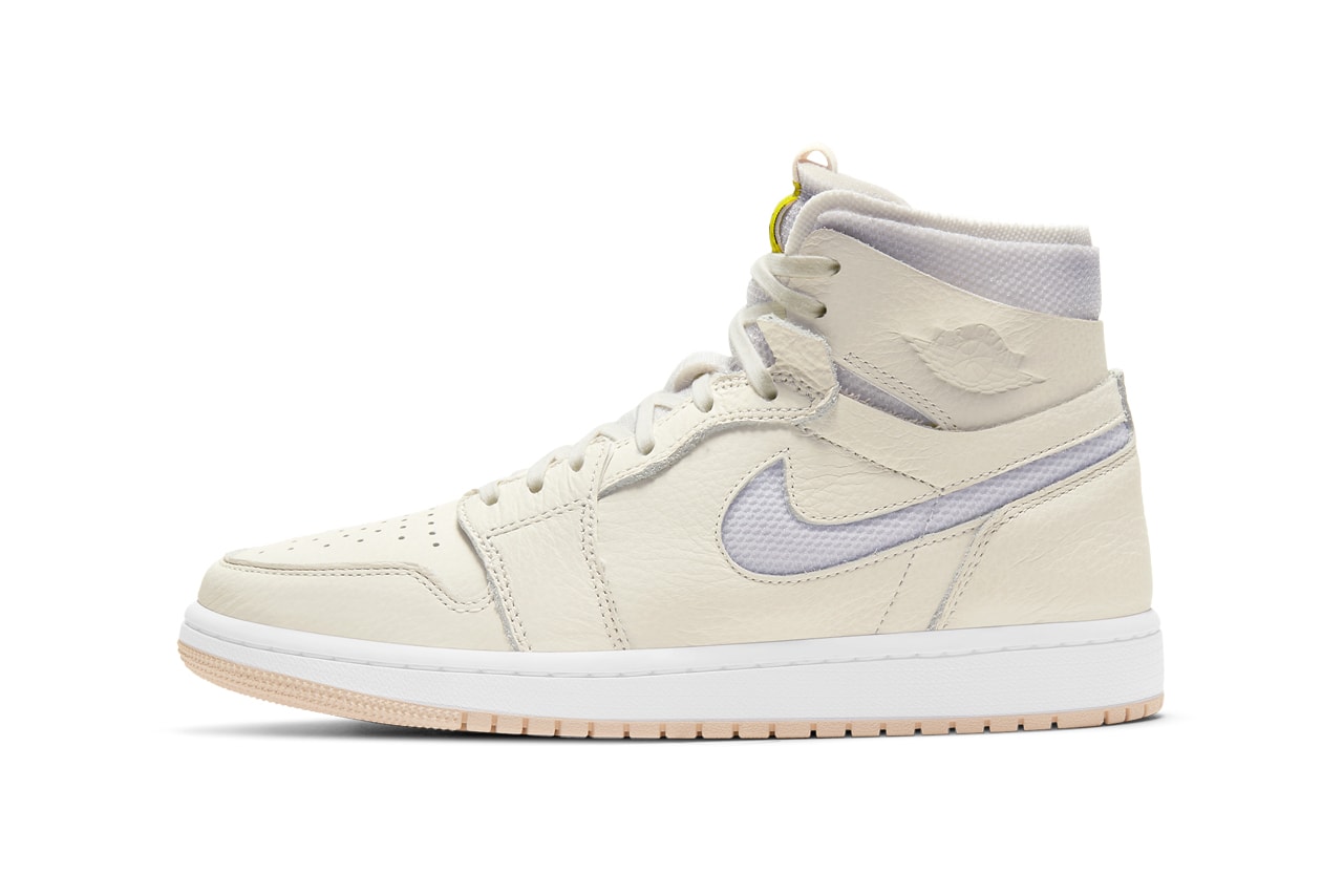 air michael jordan brand 1 high zoom cmft sail pearl white light voltage yellow womens ct0979 107 official release date info photos price store list buying guide
