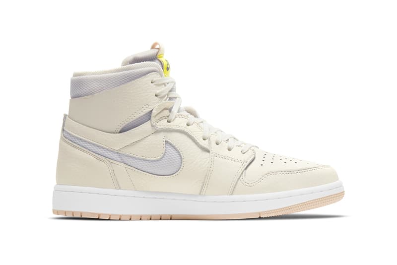 air michael jordan brand 1 high zoom cmft sail pearl white light voltage yellow womens ct0979 107 official release date info photos price store list buying guide