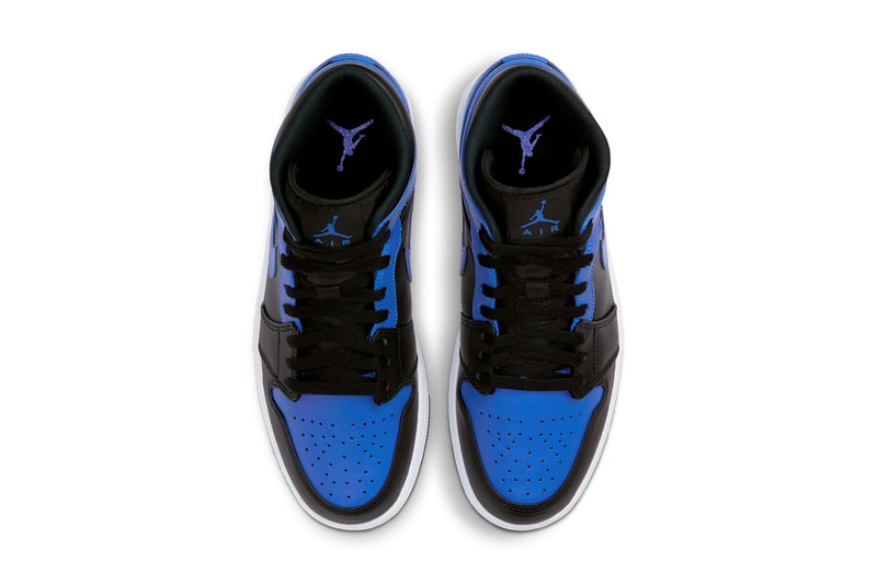 air michael jordan brand 1 mid black white hyper royal 554724 077 official release date info photos price store list buying guide