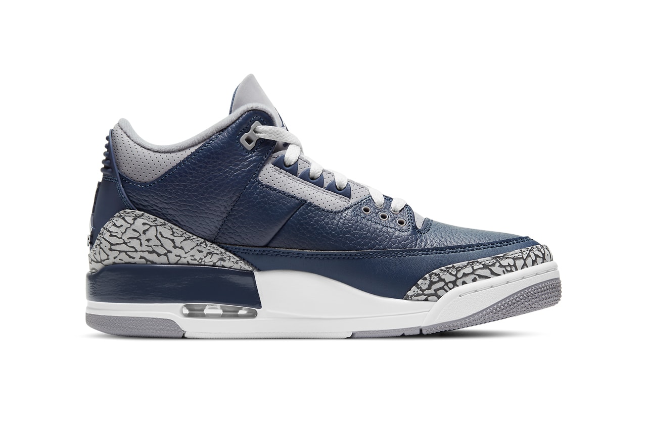 air michael jordan brand 3 midnight navy cement grey white georgetown hoyas ct8532 401 official release date info photos price store list buying guide