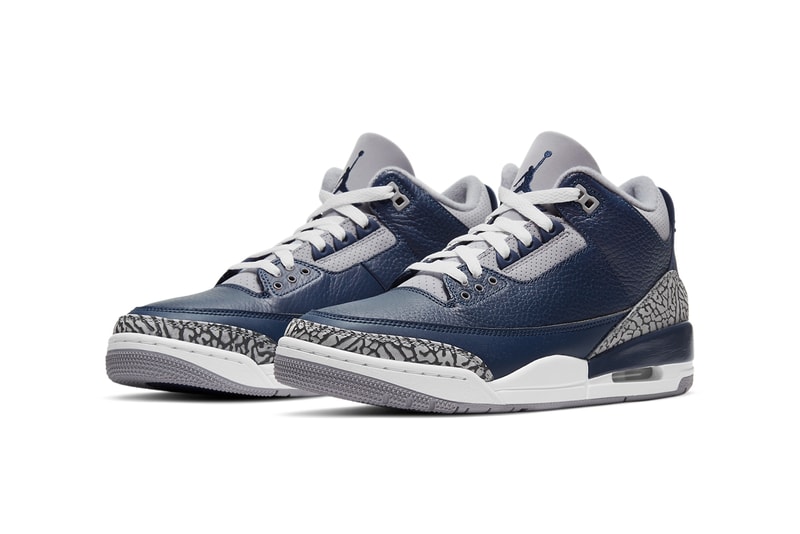 air michael jordan brand 3 midnight navy cement grey white georgetown hoyas ct8532 401 official release date info photos price store list buying guide