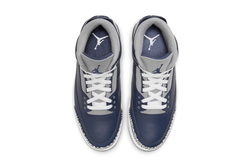 air michael jordan brand 3 midnight navy cement grey white georgetown hoyas ct8532 401 official release date info photos price store list buying guide