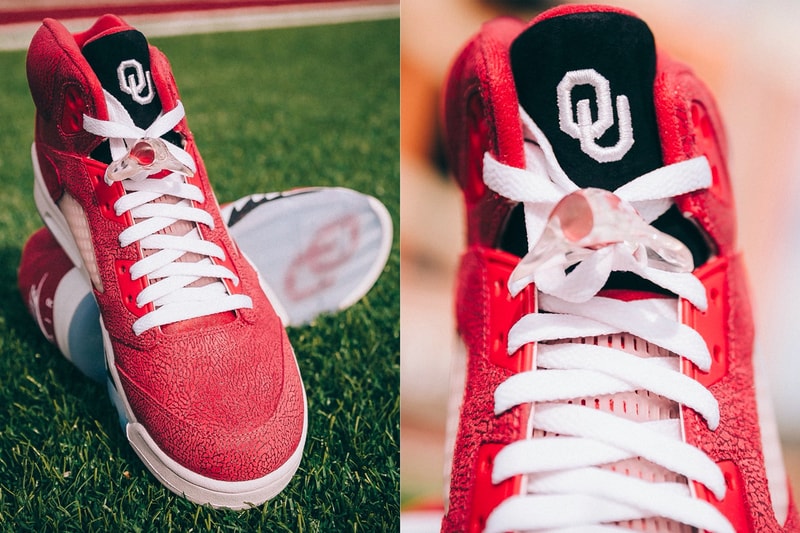air michael jordan brand 5 oklahoma sooners football pe player edition lincoln riley official release date info photos price store list buying guide